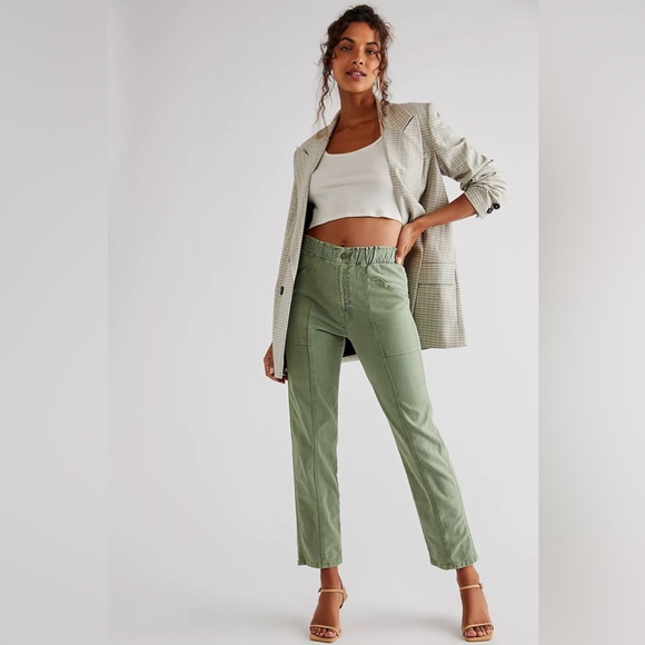 MOTHER Women's Straight Leg Jeans in Sage Green - Picture 5 of 14